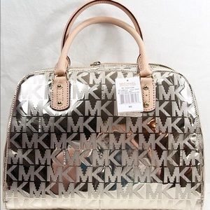 Michael Kors signature mirror metallic monogrm bag